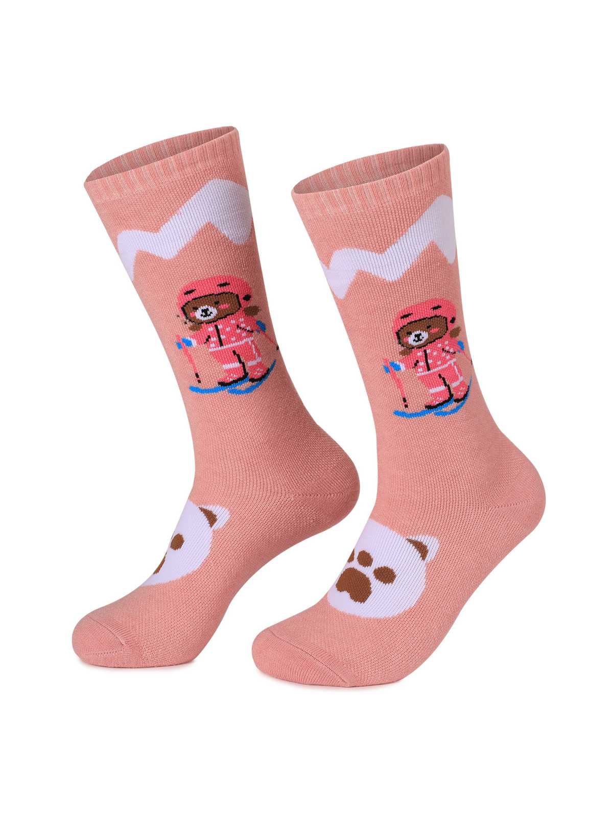 High Performance Kids Bear Pattern Ski Socks
