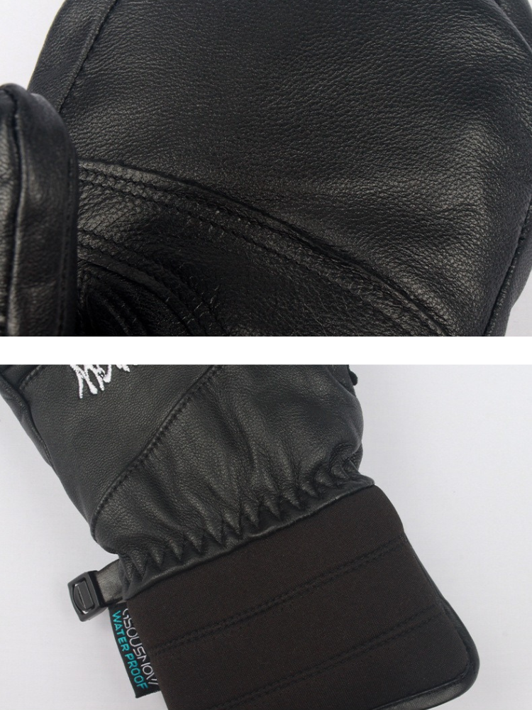 Gsou Snow Winter Leather Ski Mittens