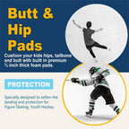 RANDDER Kids Butt Pad Shorts for Skating Snowboarding Ski Hockey, Hip Tailbone Padded Shorts for Youth Child(Black, S)