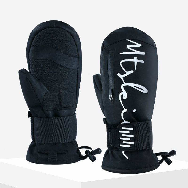 Ski Gloves Built-in Wristband Shock Absorption Veneer Warm Waterproof